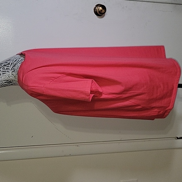 TORRID Pink Crew Neck Cotton Blend Mesh Short Sleeve‎ Tee Casual Plus Size 2 - Picture 2 of 5